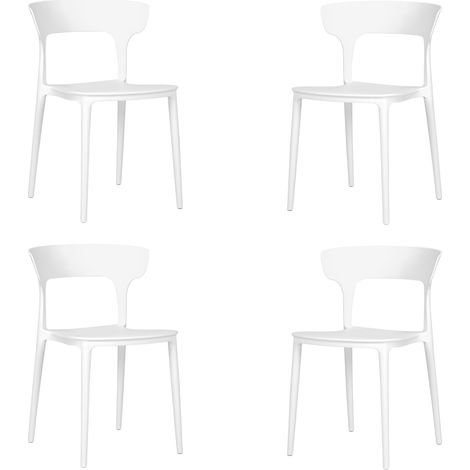 Sedia cucina moderna impilabile per interni ed esterni 4 sedie Bianco - LIAM (1/5)