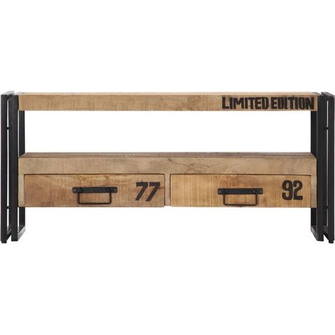 Meuble TV, Étagère TV, Meuble de Salon, 100 x 30 x 45 cm Bois massif de manguier OIB6901E (1/5)