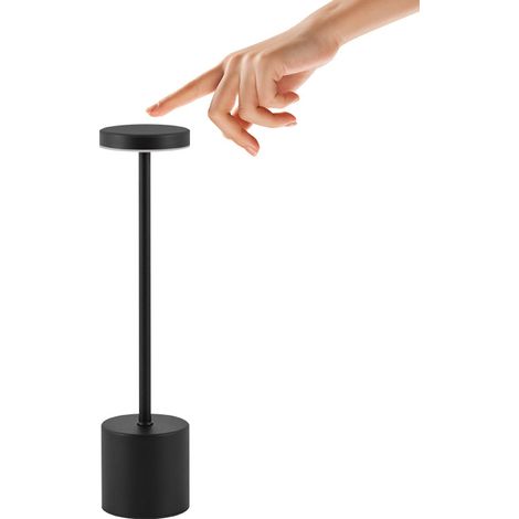 Lampe de bureau LED noir rechargeable, 1800 mAh, éclairage USB tricolore, 34 x 8 cm (tactile) (1/5)