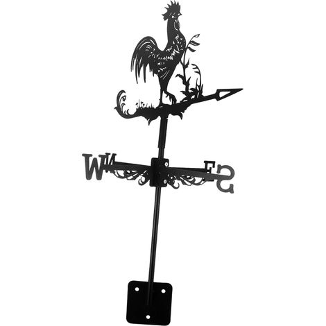 Girouette Coq en Fer Forgé pour Jardin Et Toiture, Indicateur Direction Vent, Décoration Extérieure Résistante Et Solide, Installation Facile pour Cour Et Abris De Jardin (1/5)