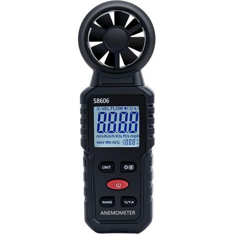 3-in-1 Portable Digital Anemometer, Measures Wind Speed, Wind Power, and Wind Temperature from 0 to 45 m/s, Ideal for Navigation and Flying