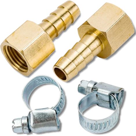 Connettore pneumatico ROCKFORCE, filettatura interna 1/4" a spina di pesce 8 mm, 2 pezzi + fascette