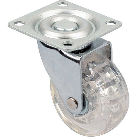 TOP-E Möbelrolle, 50 mm Durchmesser, transparent, ohne Bremse SANS MARQUE