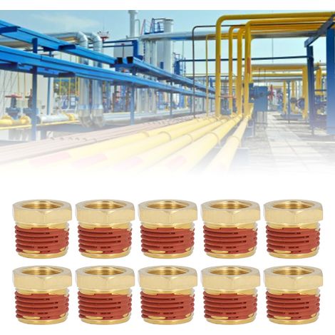 Lot de 10 raccords filetés en laiton réducteurs 1/2" à 3/8", adaptateur à filetage extérieur 1/2" NPT x douille hexagonale intérieure 3/8" NPT avec joint adhésif étanche. (1/5)