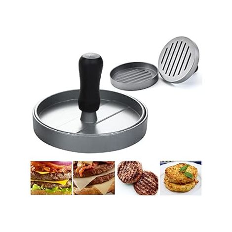 Wailicop Máquina para Hamburguesas - Modelo Antiadherente de Aluminio para Hamburguesas Vegetarianas, de Carne y Parrilla (1/4)
