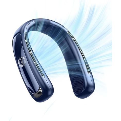 Climatiseur de cou portable - 5 vitesses - Flux d'air 3D à 360° - Ultraléger (0,76 lb) - Idéal pour voyages et activités de plein air (1/5)