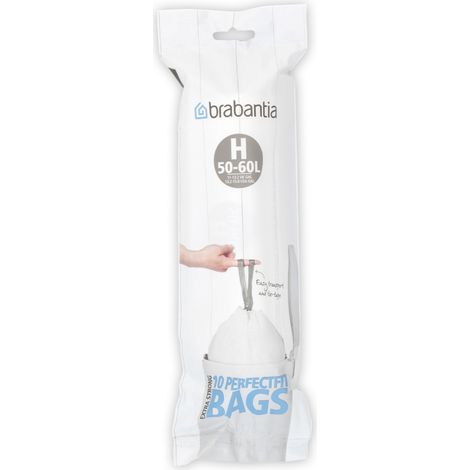 Rollen mit 10 Müllbeuteln Code H - 50/60 l - Perfekte Passform - Brabantia