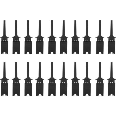 Lot de 20 crochets de test plats en cuivre pur, pour circuit précis et élastique. Pièces de rechange pour fixation de test. Noir. (1/5)