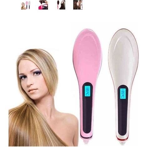 Peigne lisseur électrique avec affichage LCD - Brosse lissante pour cheveux (1/3)
