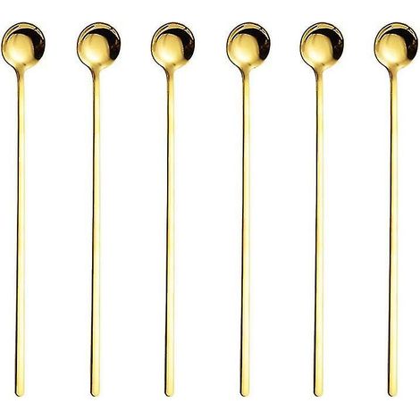 Cuillères à glace, cuillères à long drink en acier inoxydable, lot de 6 (1/5)