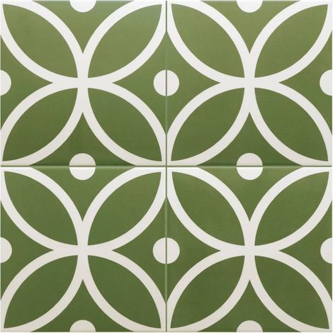 Carrelage Imitation Carreaux De Ciment 20x20 cm RIVOLI Bergen Verde (1/2)
