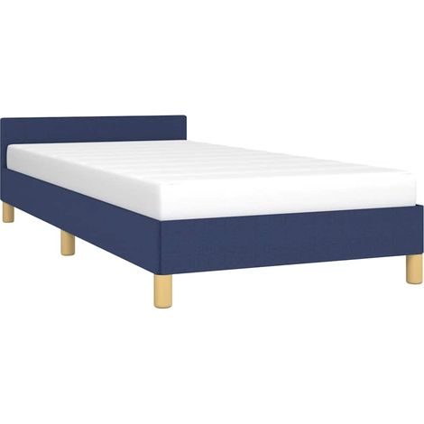 vidaXL Giroletto con Testiera senza Materasso Blu 100x200 cm Tessuto (1/4)