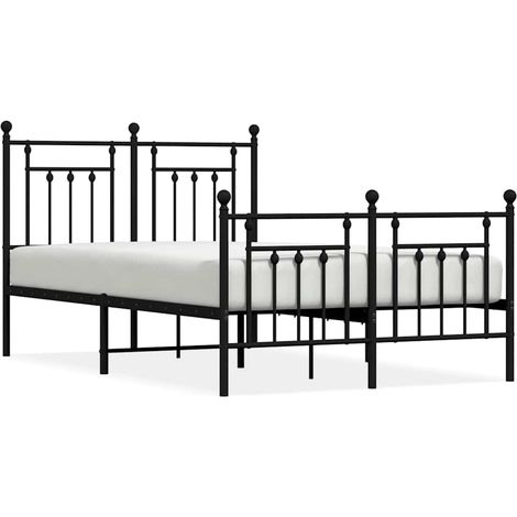 Maison Exclusive - Giroletto con Testiera e Pediera Metallo Nero 120x200 cm (1/5)