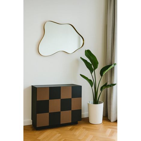 Miroir design organique - bords dorés BRIG (1/3)