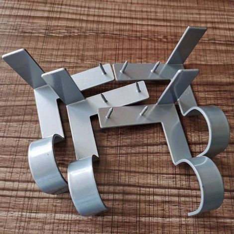 Supports de tringle à rideaux sans vis ni perçage - Lot de 4, réglables pour maison, chambre et salon (1/5)