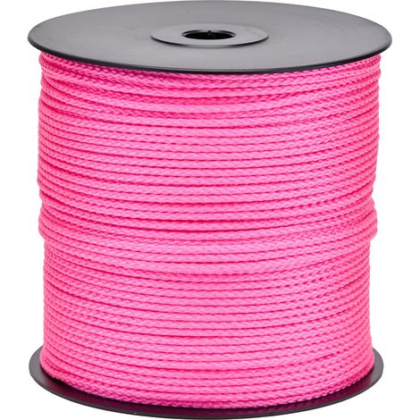 Corda intrecciata in polipropilene, diametro 2,5 mm, 200 m, colore: rosa (1/5)