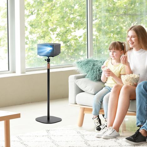 Support de projecteur métallique, pied en métal lourd avec pics 1/4, hauteur réglable de 65-120 cm, pivotant 360 °, charge stable jusqu'à 3 kg (1/5)