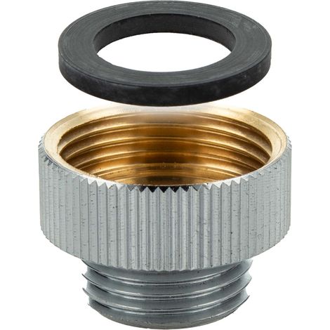 tecuro Reduzierstück - Schlauchanschlussstück 3/4 IG x 1/2 AG, Messing verchromt (1/5)