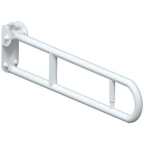 Barre d'appui rabattable Elida Classic avec porte-rouleau de papier blanc antibactérien LxHxP:32x209x800mm