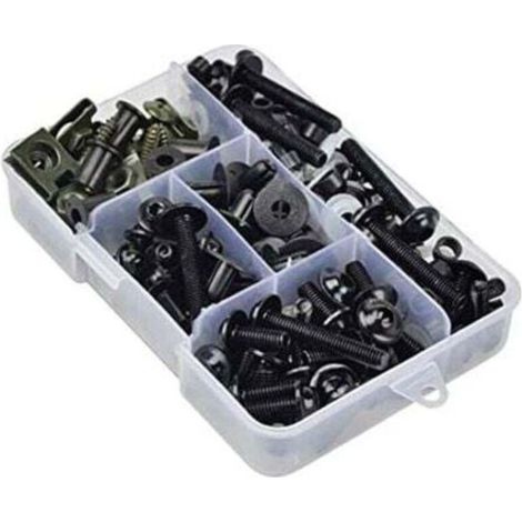 Lot de 177 vis de carénage de moto - Pour carénage - M6 M5 - Noir (1/4)