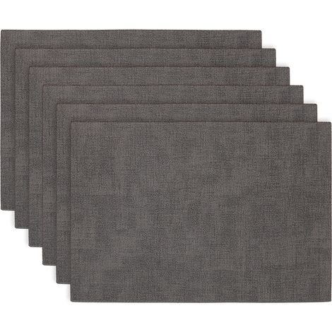 Lot de 6 sets de table en cuir - noir et gris (1/5)