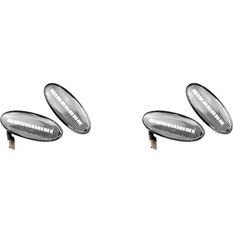 Cuatro intermitentes laterales dinámicos LED (blancos) aplicables a Nissan Qashqai J10, X-Trail T31, Juke, Nissan Leaf y Nissan Micra. (1/4)