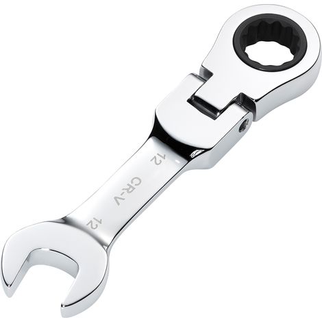 Draper 12MM STUBBY FLEX RACT. SPANNER 27968 27968 HI-TORQ® Metric Stubby Flexible Head Ratchet Combination Spanner