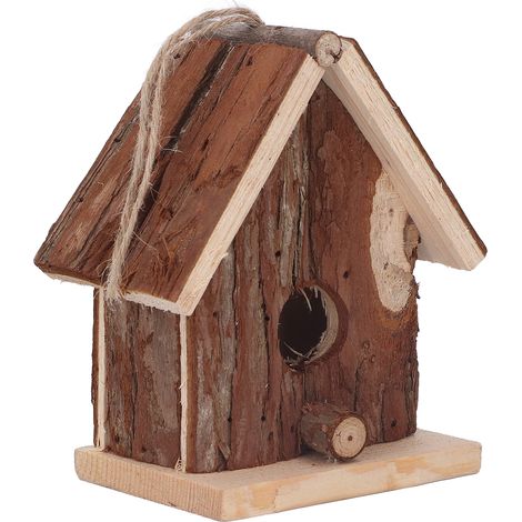 Hängendes Vogelhaus aus Tannenholz im Retro-Stil für Garten, Veranda, Zuhause oder Büro (1/5)