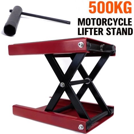 Motorcycle Scissor Lift,Jack Scissor Hydraulic Lift for Terrain Vehicle,Stand Lift Jack for Motorbike Repair,Heavy Duty Steel Bike Repair Deck Bracket with Adjustable Height (1/5)