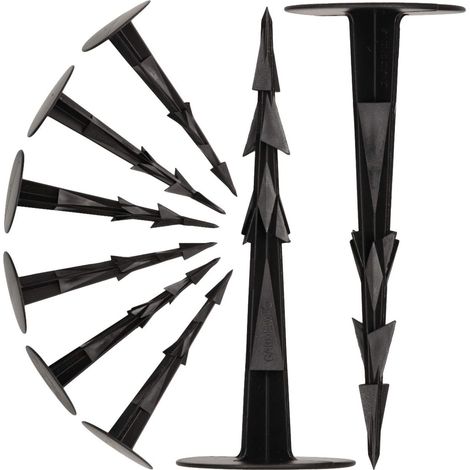 QAZQA TerraPEG Pro Lot de 100 piquets de Terre pour Fixation de Toile Anti-Mauvaises Herbes, ou Filet Anti-Taupe Noir