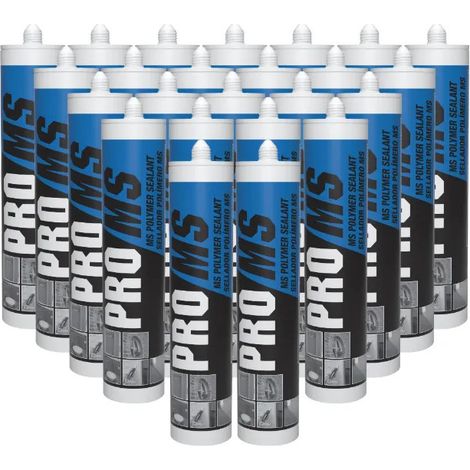 Caja de 24 masillas adhesivas multiusos PRO MS polímeros transparentes cristalinos, 290 ml