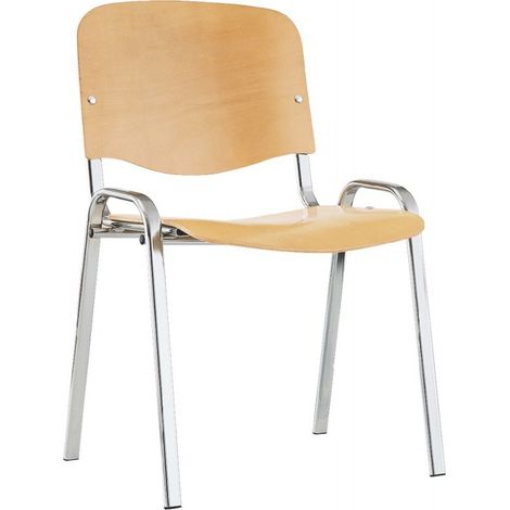 Silla ISO Holz cromado/Haya (por 4)