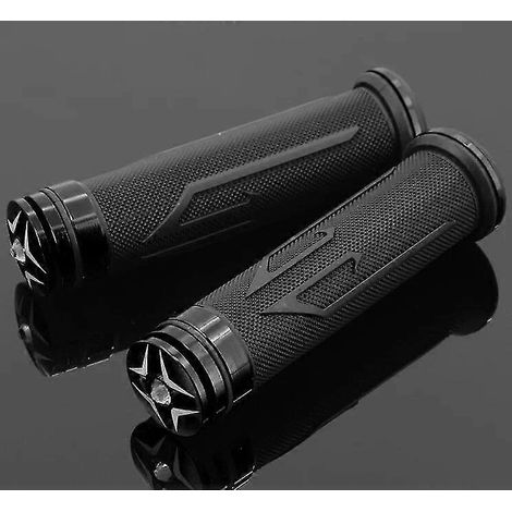 2 Stück universelle 7/8" (22 mm) Gummi-Lenkergriffe für Motorräder, Café Racer und Outdoor-Sportarten – schwarz
