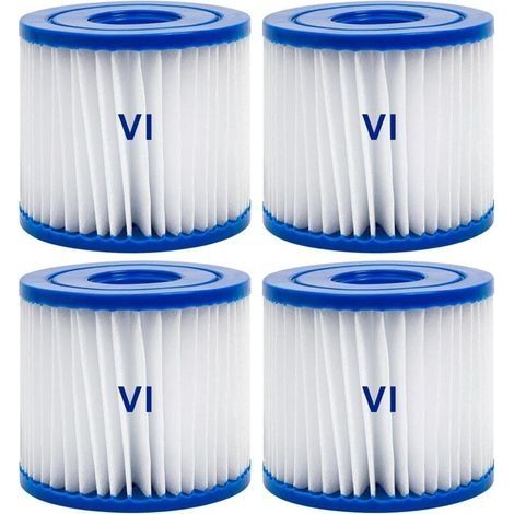 Lot de 4 filtres Type VI pour spa – Cartouche de filtre 79mm x 105mm – Filtration efficace pour Bestway Lay-Z-Spa (1/4)