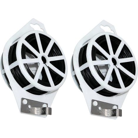[RM]328 FT Attaches pour plantes de jardin avec coupe-bordures, attaches torsadées, acier inoxydable pour le jardinage et l'organisation de bureau 2 pièces (noir) (1/5)