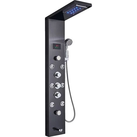 Panneau de Douche, Modes Multi-Fonction, Design Contemporain, Noir 8009 (1/2)