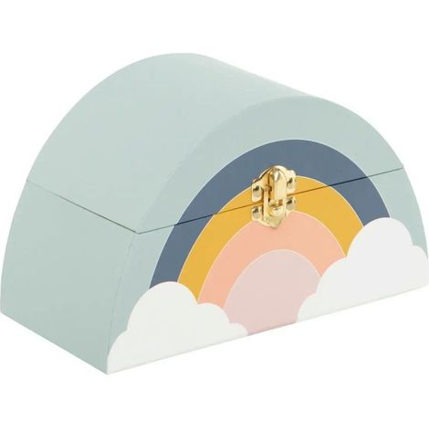 Atmosphera – Boîte à musique enfant arc-en-ciel 20cm – Papier et bois eucalyptus – Multicolore – Mélodie 'Musique de Nuit' de Mozart (1/2)