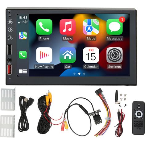 Autoradio 7 pouces écran tactile, support Carplay filaire, Mirror Link, Bluetooth 5.1, lecteur MP5 FS03C (1/5)