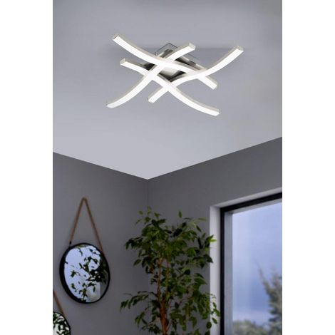 Plafoniera da Soffitto Led Moderna 4 Aste Intrecciate Onda Cabezas Eglo - Colore: Cromo (1/3)