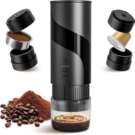2in1 portable électrique cafetière 20Bar portable expresso machine Rechargable voyage cafetière pour Car camping bureau (1/5)