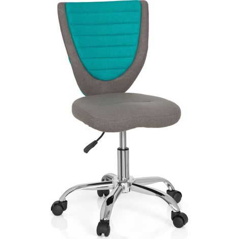 Kinderschreibtischstuhl / Kinderstuhl KIDDY COMFORT Stoff grau/türkis hjh OFFICE