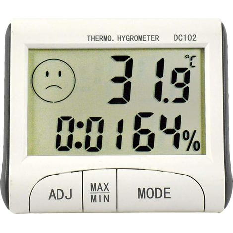 Igrometro digitale LCD, termometro per interni, orologio, temperatura (1/5)