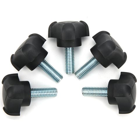 Lot de 5 vis à molette réglables en plastique avec poignée triangulaire arquée et verrouillage manuel M8 23 mm (1/5)