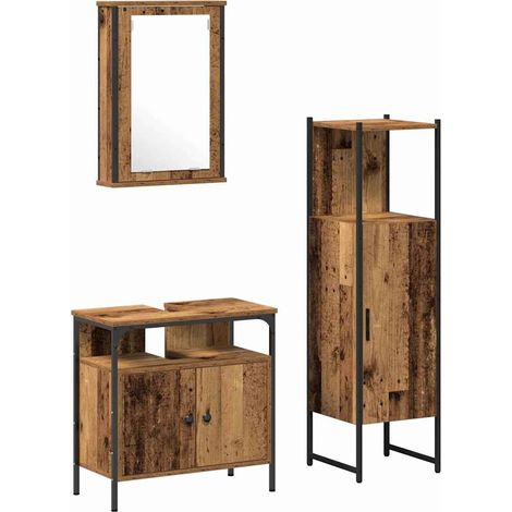 Maison Exclusive - Badezimmermöbel Set mit Speicher 3 pcs Braun 3
