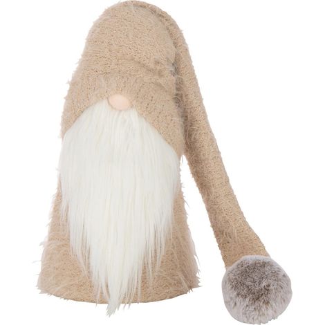 Père-Noël Gnome Déco "Hiver" 44cm Beige