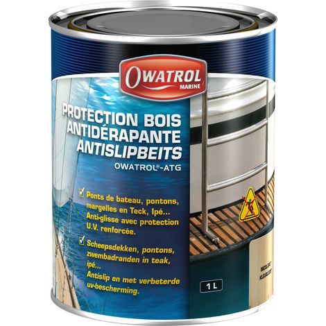 Owatrol – Protection bois antidérapante 1 litre – Pour bois denses et exotiques – Protection U.V renforcée – Anti-glisse pour ponts de bateau (1/2)