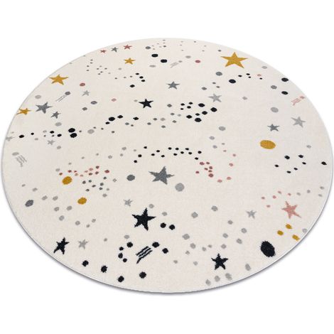 Tappeto KIDDO 5308 cerchio crème stelline pour enfants, sensoriel beige rotondo 120 cm (1/5)