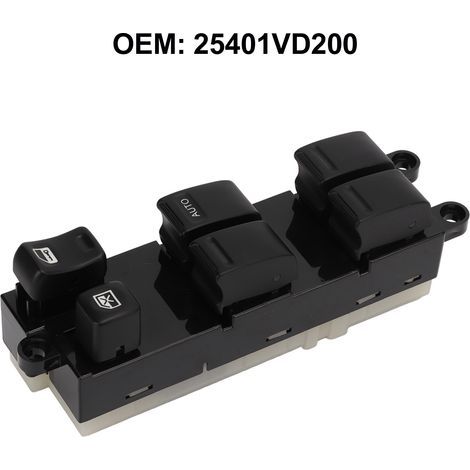 Interrupteur de Vitre Électrique Replacement pour Nissan Patrol GU Y61 25401VD200 ABS et Métal RHD (1/5)