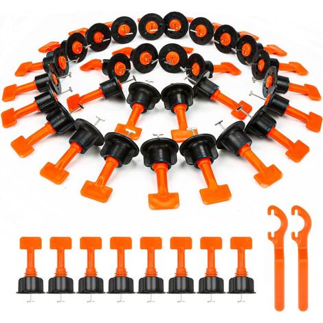 Kit De Système De Nivellement De Carreaux, 220 Pièces Cales D'espacement Réutilisables Pour Niveleurs De Carreaux Pour Bâtiment Murs Sols + Clé Spéciale (1/5)