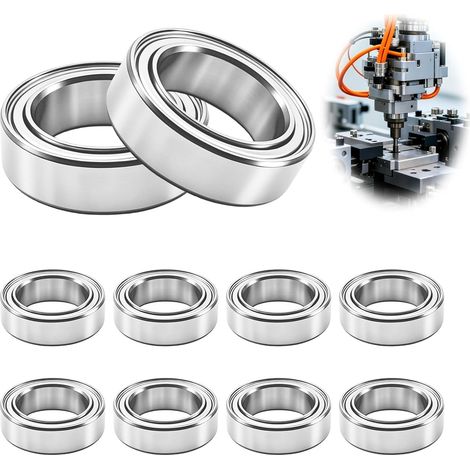 Lot de 10 roulements à billes MR128-2RS - 8 mm x 12 mm x 3,5 mm - Double protection - Pour imprimante 3D, fraiseuses, divers appareils mécaniques, etc (1/5)